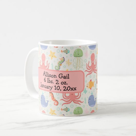 ザシーダコ海馬ジンベイジンベイヒトデ コーヒーマグカップ (正面左)