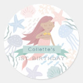 ザシーダークスキンマーメイド誕生日 ラウンドシール (正面)