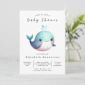 ザシーデジタル鯨の赤ちゃんシャワーの下 招待状 (スタンド正面)