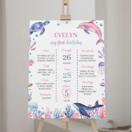 ザシードルフィンキッド誕生日マイルストーンサイン ポスター