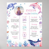 ザシードルフィンキッド誕生日マイルストーンサイン ポスター (正面)