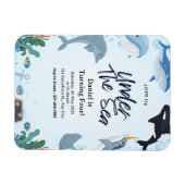 ザシードルフィンシャーククジラ誕生日子 マグネット (横)