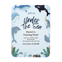 ザシードルフィンシャーククジラ誕生日子 マグネット