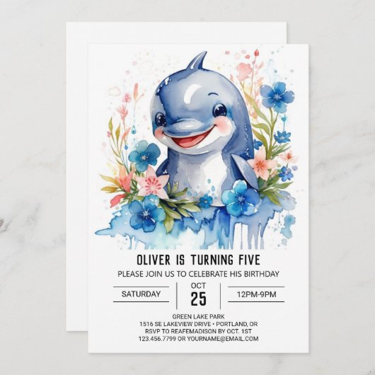 ザシードルフィンディライト誕生日 招待状 (正面/裏面)