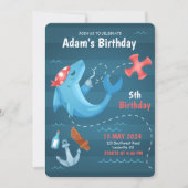 ザシードルフィンブルー海誕生日 招待状 (正面)