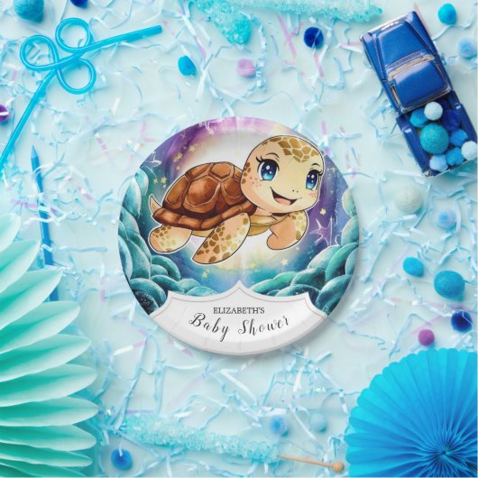 ザシーパステルタートルベビーシャワー ペーパープレート (パーティー)