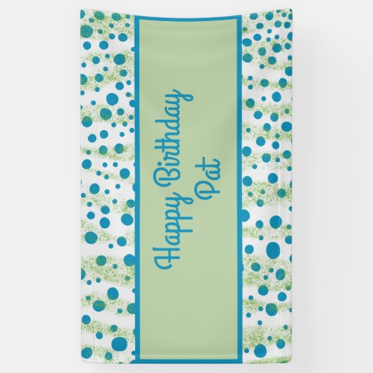 ザシーパーソナライズされたブルーとグリーン 横断幕 (縦)