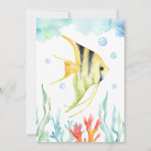 ザシーパーソナライズされた誕生日の下 – 海クジラ 招待状 (裏面)