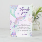 ザシーパープルティール(緑がかった色)リトルマーメイド サンキューカード (スタンド正面)