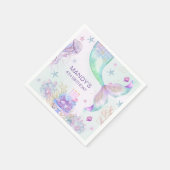 ザシーパープルティール（緑がかった色）リトルマーメイド スタンダードカクテルナプキン (角)