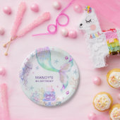 ザシーパープルティール（緑がかった色）リトルマーメイド ペーパープレート (パーティー)