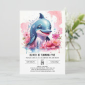 ザシーピンクドルフィンパーティー誕生日 招待状 (スタンド正面)