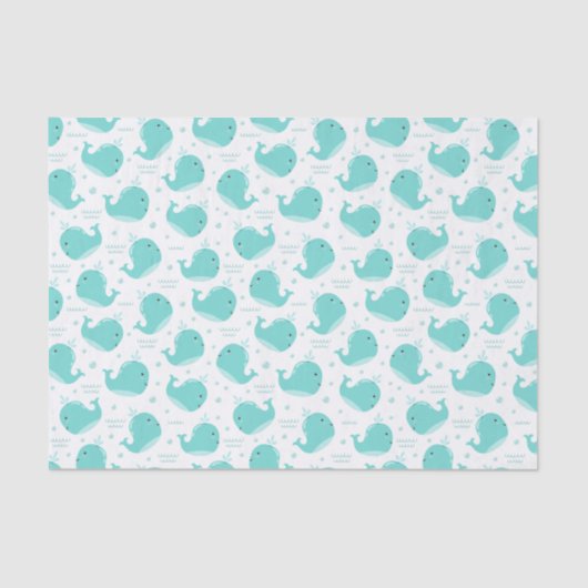 ザシーブルークジラが泳いでおもしろいを持って 薄葉紙 (正面)