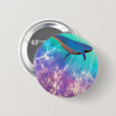 ザシーブルークジラの海水彩下 缶バッジ (正面&裏面)