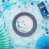 ザシーブルーホエールベイビーシャワー ペーパープレート (パーティー)