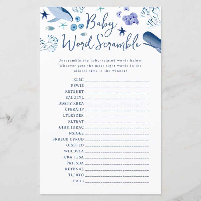 ザシーブルーボーイクジラベビー言葉スクランブル (正面)