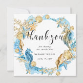 ザシーブルー&金ゴールドサンキュースクエアカード サンキューカード (正面)