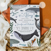 ザシーホエールアニマル海のベビーシャワー 招待状