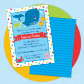 ザシーホエールクリーチャー海ベビーシャワー 招待状