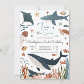 ザシーホエールシャークカメ2歳の誕生日パーティー 招待状 (正面)
