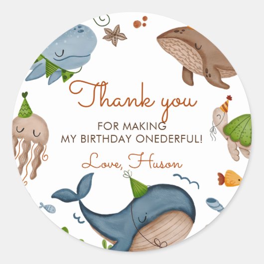 ザシーホエールシャーク海の生活の下で1日の誕生日 ラウンドシール (正面)