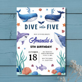 ザシーホエールシャーク誕生日招待状 招待状