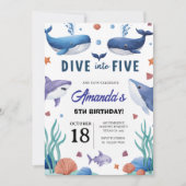 ザシーホエールシャーク誕生日招待状 招待状 (正面)