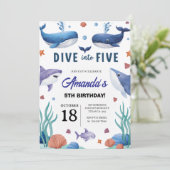 ザシーホエールシャーク誕生日招待状 招待状 (スタンド正面)