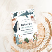 ザシーホエールタートザメの誕生日の下 招待状