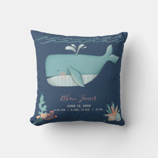 ザシーホエールレコード誕生装飾用クッション クッション (正面)