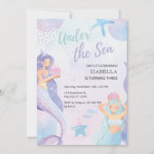 ザシーマーメイドアドベンチャー誕生日 招待状 (正面)