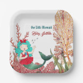  ザシーマーメイドシンギングコーラルリーフ誕生日 ペーパープレート (正面)