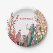 ザシーマーメイドトロピカルコーラルリーフ誕生日 ペーパープレート (正面)