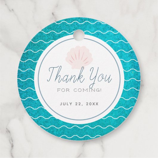 ザシーマーメイドネイビーブルー誕生日メッセージカード フェイバータグ (裏面)