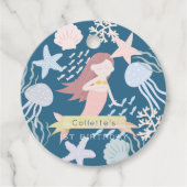 ザシーマーメイドネイビーブルー誕生日メッセージカード フェイバータグ (正面)