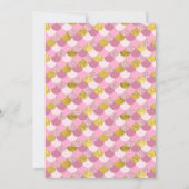 ザシーマーメイドピンクと金ゴールド誕生日 招待状 (裏面)