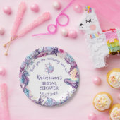 ザシーマーメイドブライダルシャワーパープルピンク ペーパープレート (パーティー)