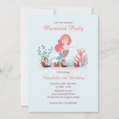 ザシーマーメイドプリンセス誕生日 招待状 (正面)