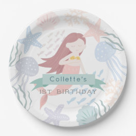ザシーマーメイドホワイト誕生日 ペーパープレート