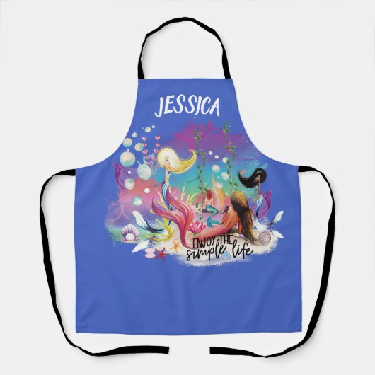 ザシーマーメイド海パープルターコイズ エプロン (正面)