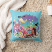 ザシーマーメイド海パープルターコイズ クッション (ブランケット)