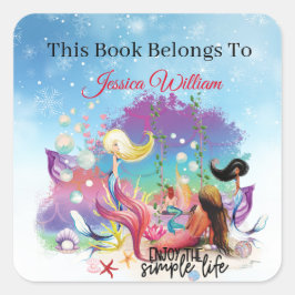 ザシーマーメイド海パープルターコイズ スクエアシール