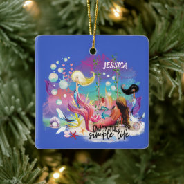 ザシーマーメイド海パープルターコイズ セラミックオーナメント