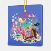 ザシーマーメイド海パープルターコイズ セラミックオーナメント (左)