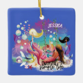 ザシーマーメイド海パープルターコイズ セラミックオーナメント (正面)
