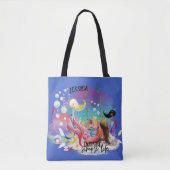 ザシーマーメイド海パープルターコイズ トートバッグ (正面)