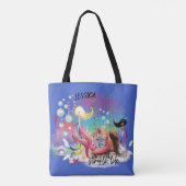ザシーマーメイド海パープルターコイズ トートバッグ (裏面)