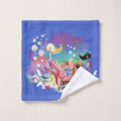 ザシーマーメイド海パープルターコイズ バスタオルセット (ウォッシュタオル)