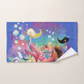 ザシーマーメイド海パープルターコイズ バスタオルセット (ハンドタオル)