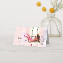 ザシーマーメイド海パープルターコイズ プレイスカード